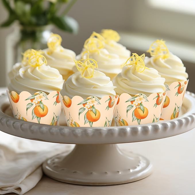 Baking Cups 36 Count Orange Watercolor Paper Cupcake Wrappers