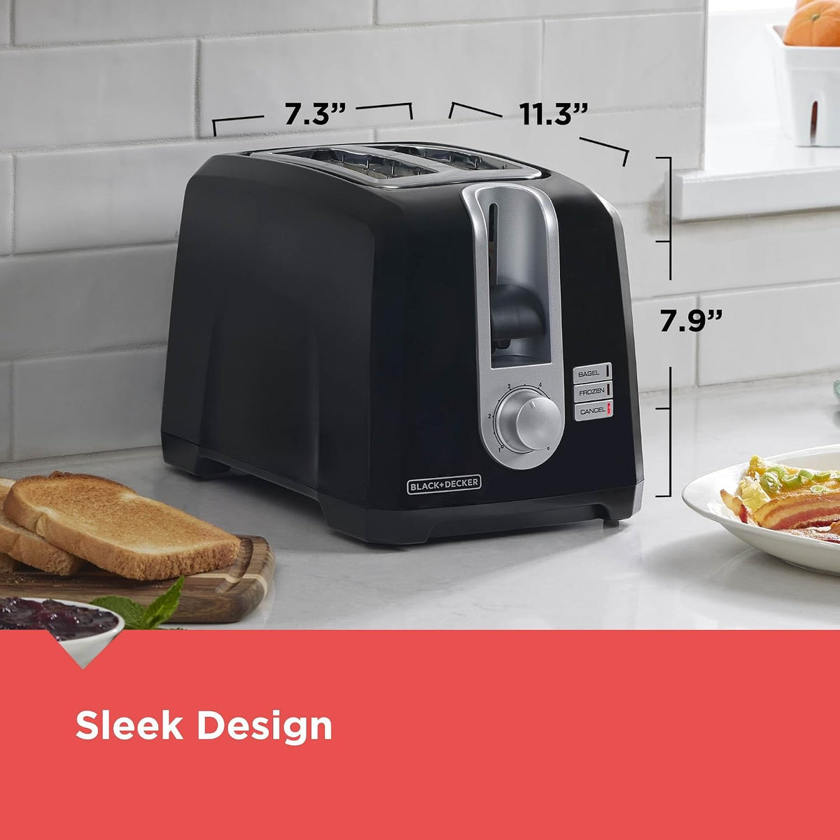 2-Slice Toaster with Extra-Wide Slots – close-up