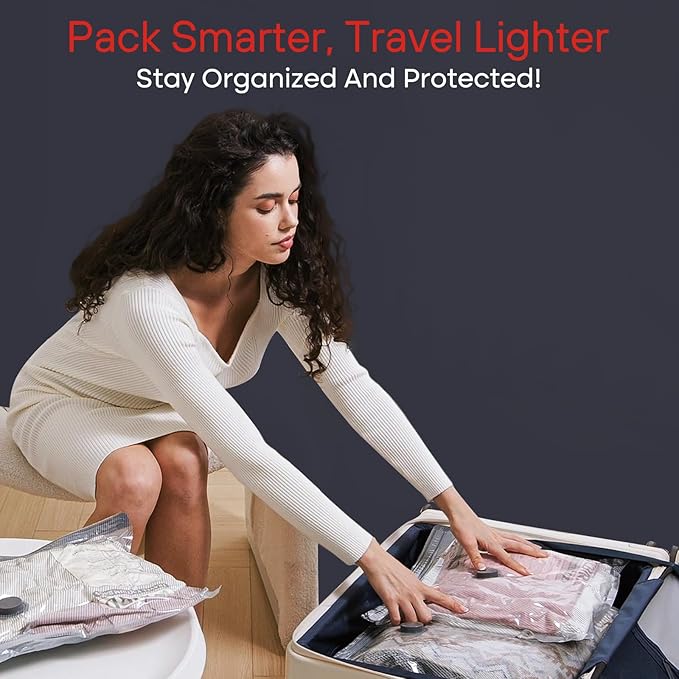 9-Pack Vacuum Storage Bags for Travel, Space Saver Compression Bags (No Pump Included)