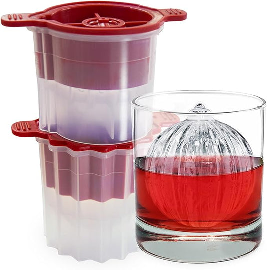 Tovolo Christmas Ornament Ice Molds, Odor and BPA Free - Dishwasher Safe, Set of 2, Dot & Stripes