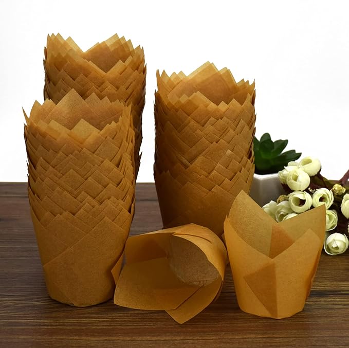 Baking Cups, 200 Count Brown Tulip Greaseproof Paper Liners