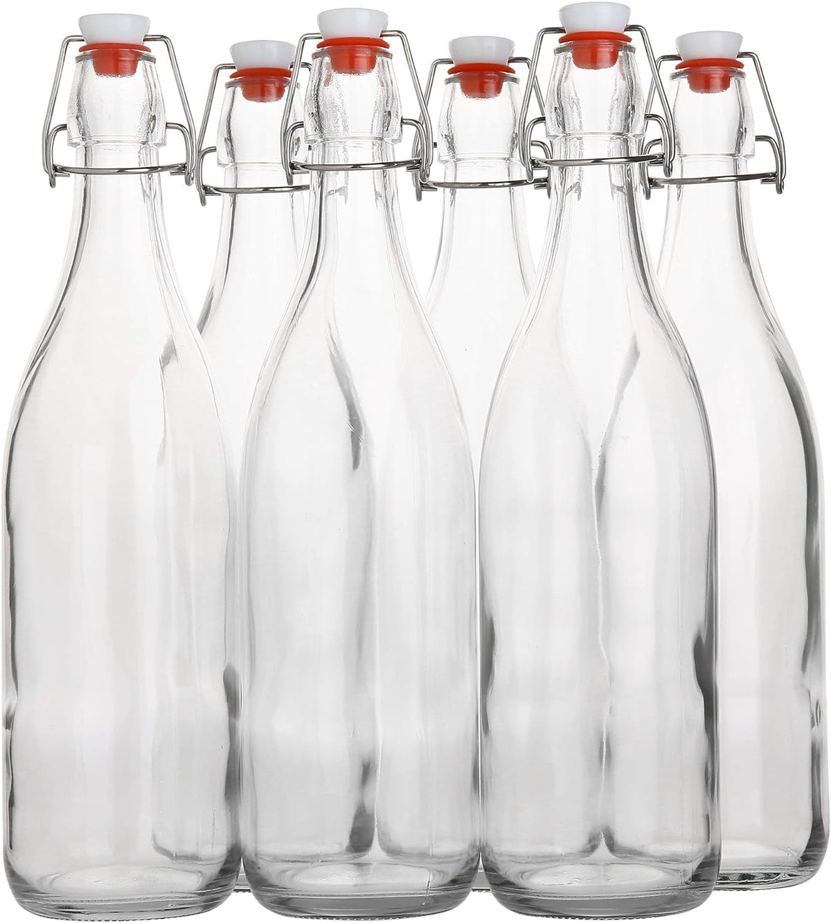 Flip Top Glass Bottle [1 Liter / 33 fl. oz.] [Pack of 6] – Swing Brewing