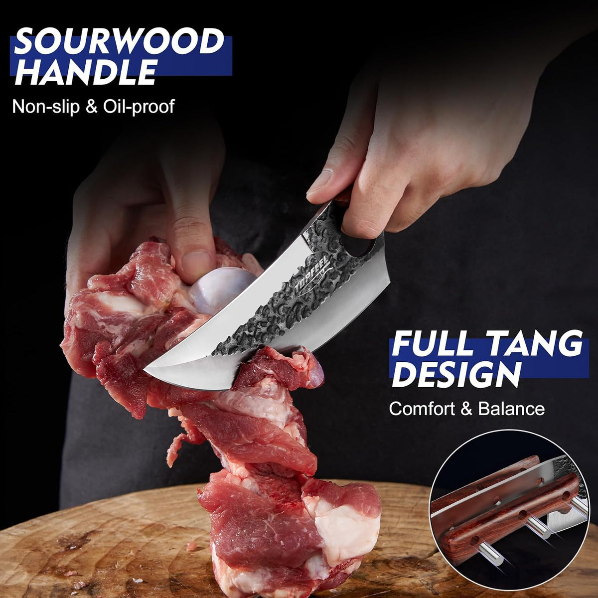 3PCS Hand Forged Kitchen Knife Set - Viking Chef Knives Men Gifts – alternate view