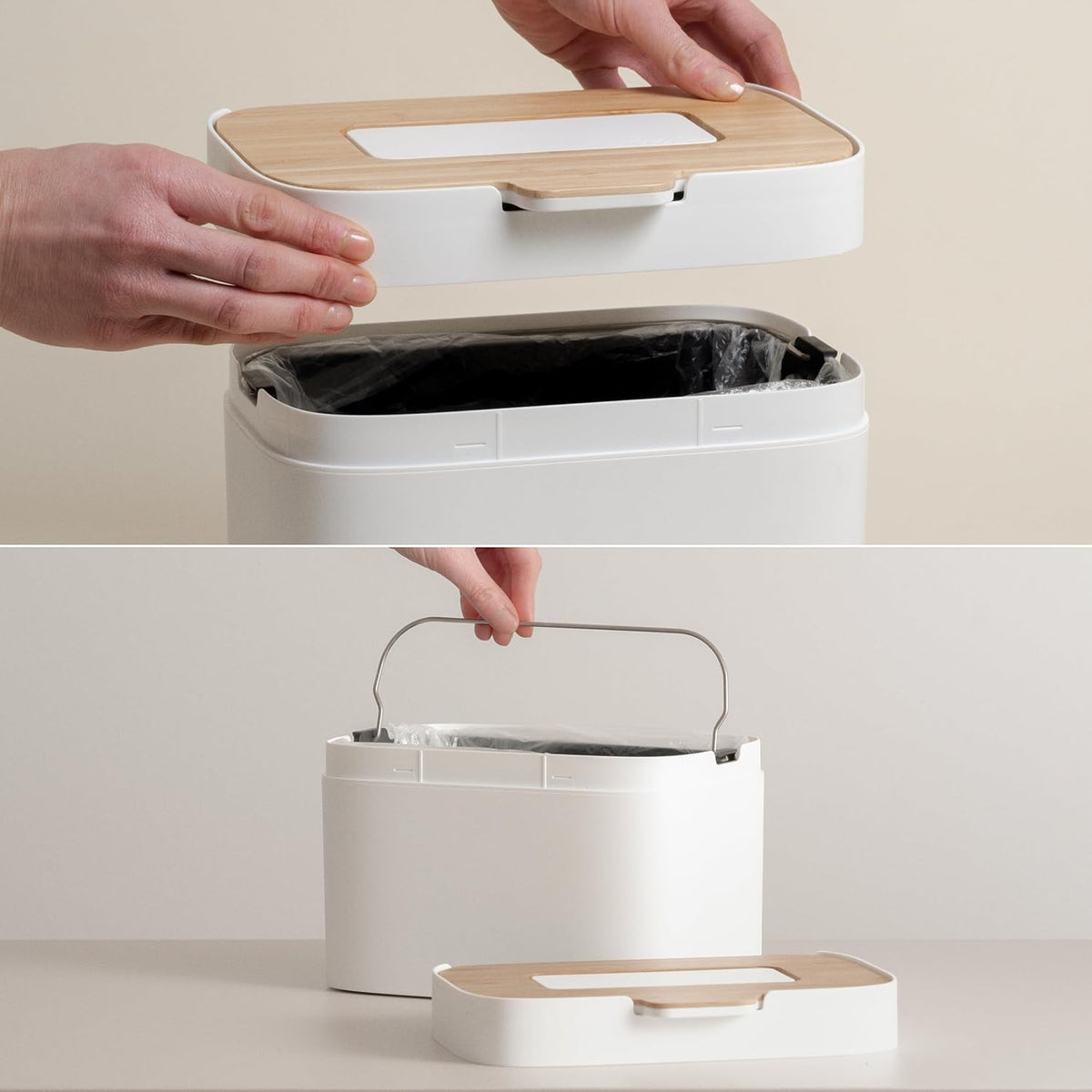 Compost Bin Kitchen 'Elin' | 1.2 GAL / 4.5L Countertop Compost Bin with Wooden – features