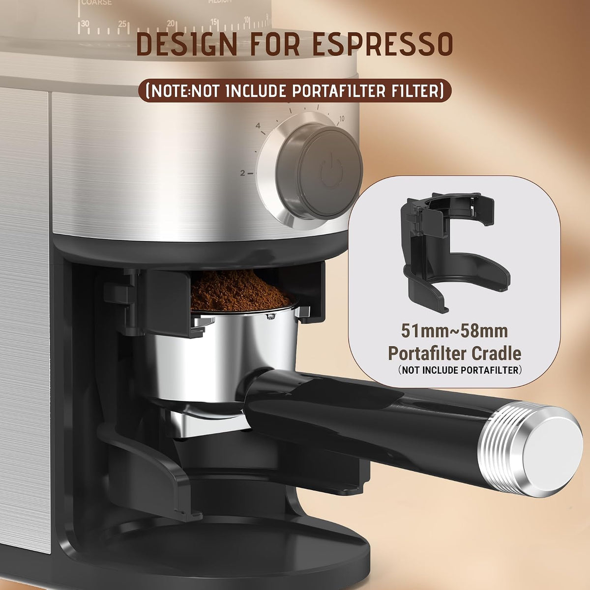 Burr Coffee Grinder, Electric Conical Coffee Bean Grinder With 30 Adjustable – alternate view
