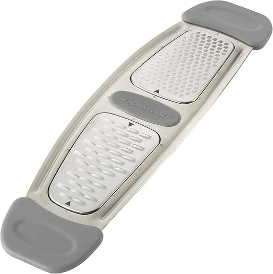 Rachael Ray Tools and Gadgets Stainless Steel Multi Grater for Cheese, Ginger, Garlic, and more, Gray