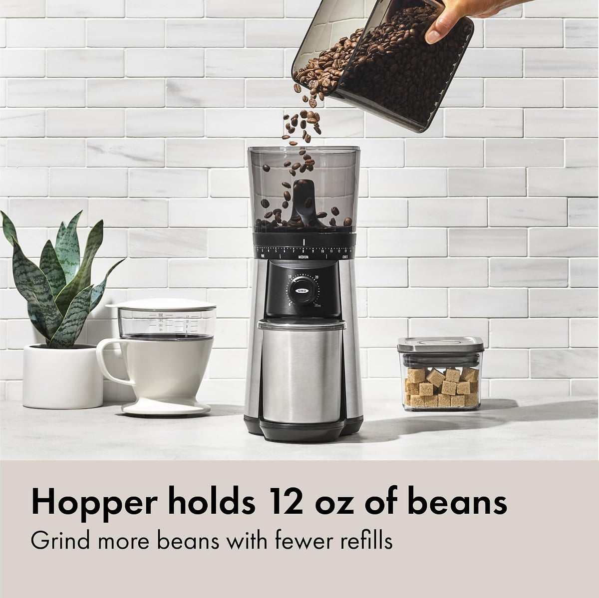 Brew Conical Burr Electric Coffee Bean Grinder - 12 Oz, Silver – detail