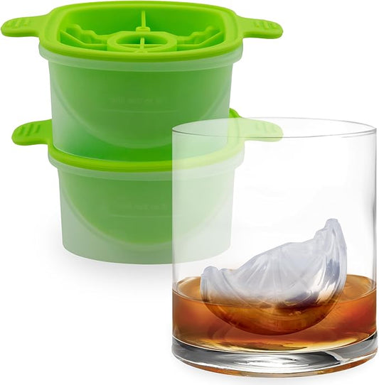 Tovolo Ice Cubes Mold Pack of 2 Large Craft Ice Molds for Whiskey Bourbon Cocktails, Easy Fill No Leak Silicone Ice Molds Gift for Him Stackable Dishwasher Safe BPA Free Heart Ice