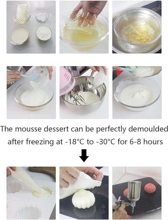 OCPO KITCHEN Cylindrical Silicone Mold for Baking Mousse Cake, 3D Silicone Baking Molds for Cakes, French Dessert, Pastry Chocolate, Silm Bar, Cake Decoration Mold, 3D Cylindrical Shape (8-Cavity)