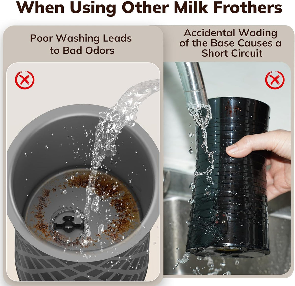 Large Electric Milk Frother and Steamer, 16.9oz/500ml Milk Steamer and Frother – close-up
