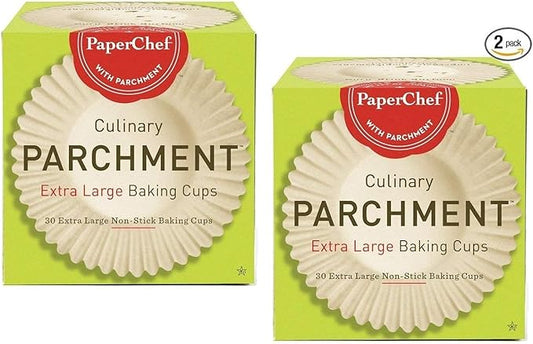 PaperChef - X-Large Parchment Baking Cups - Easy Release, Non-Stick Paper - 30 count - 2 pack