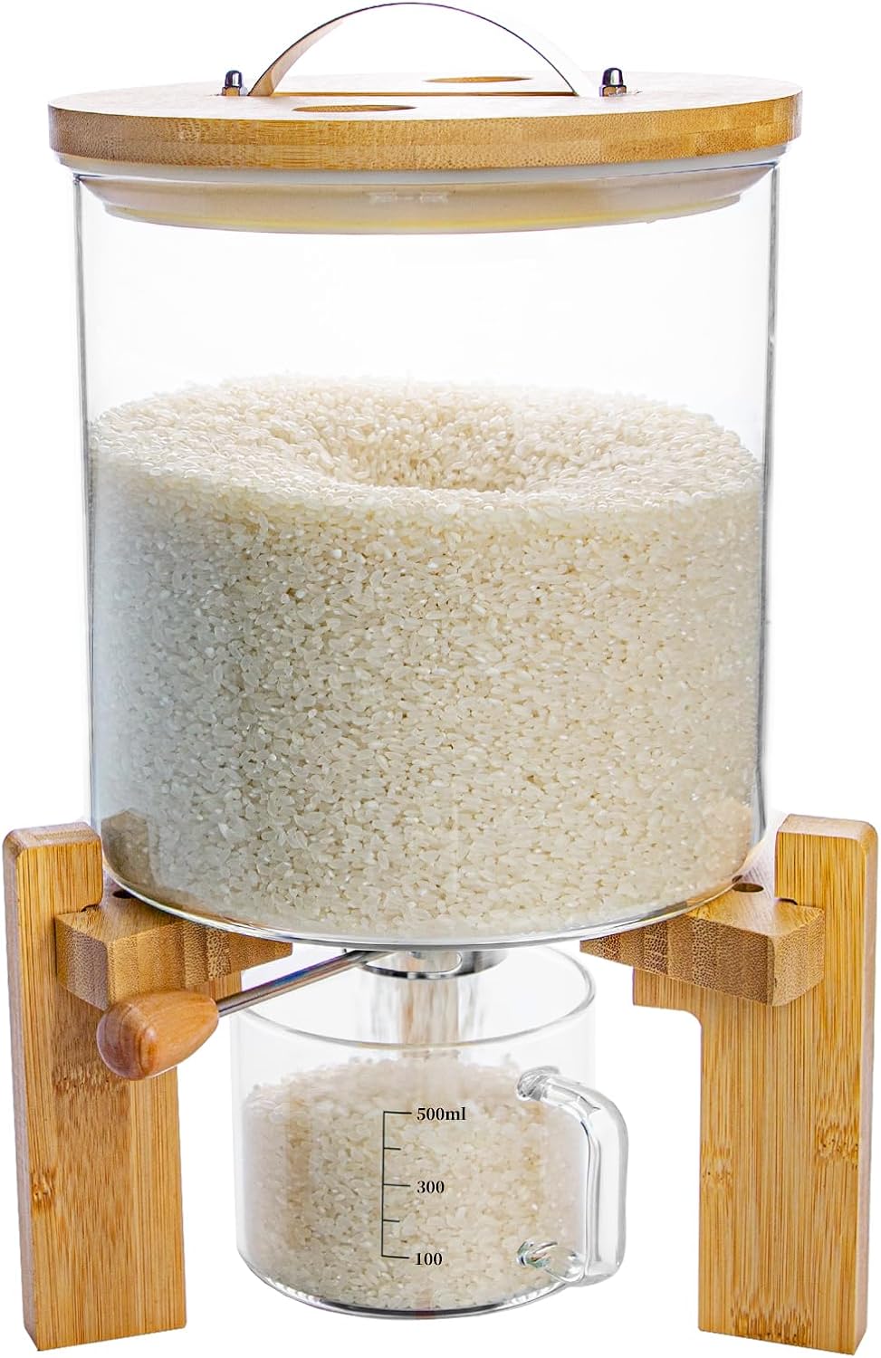 Rice Dispenser, Rice Storage Container, Flour and Cereal Container for Kitchen