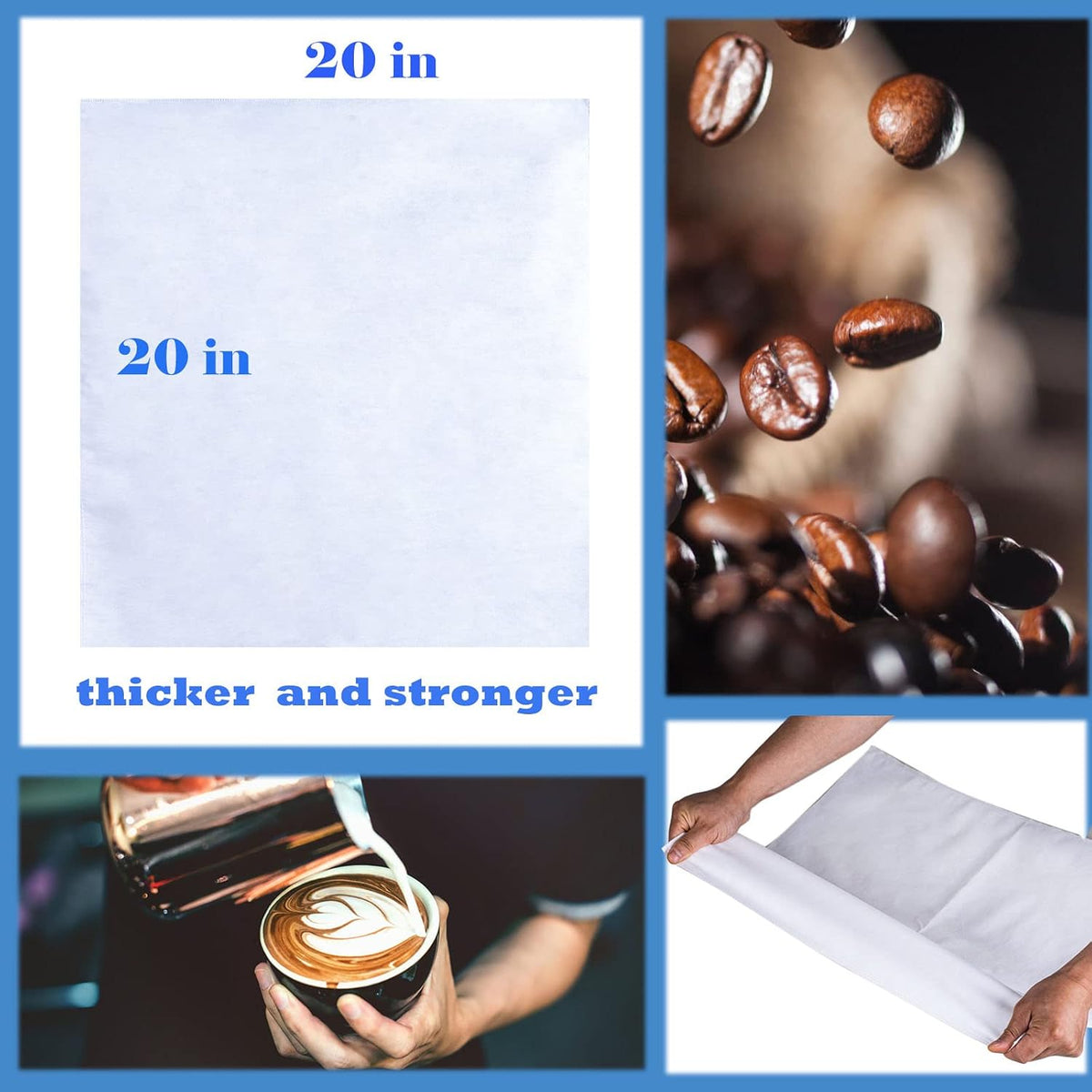 50 Pack Cold Brew Coffee Filters, 20" X 20" Commercial Bags, Brew Up To 5 LBS – detail