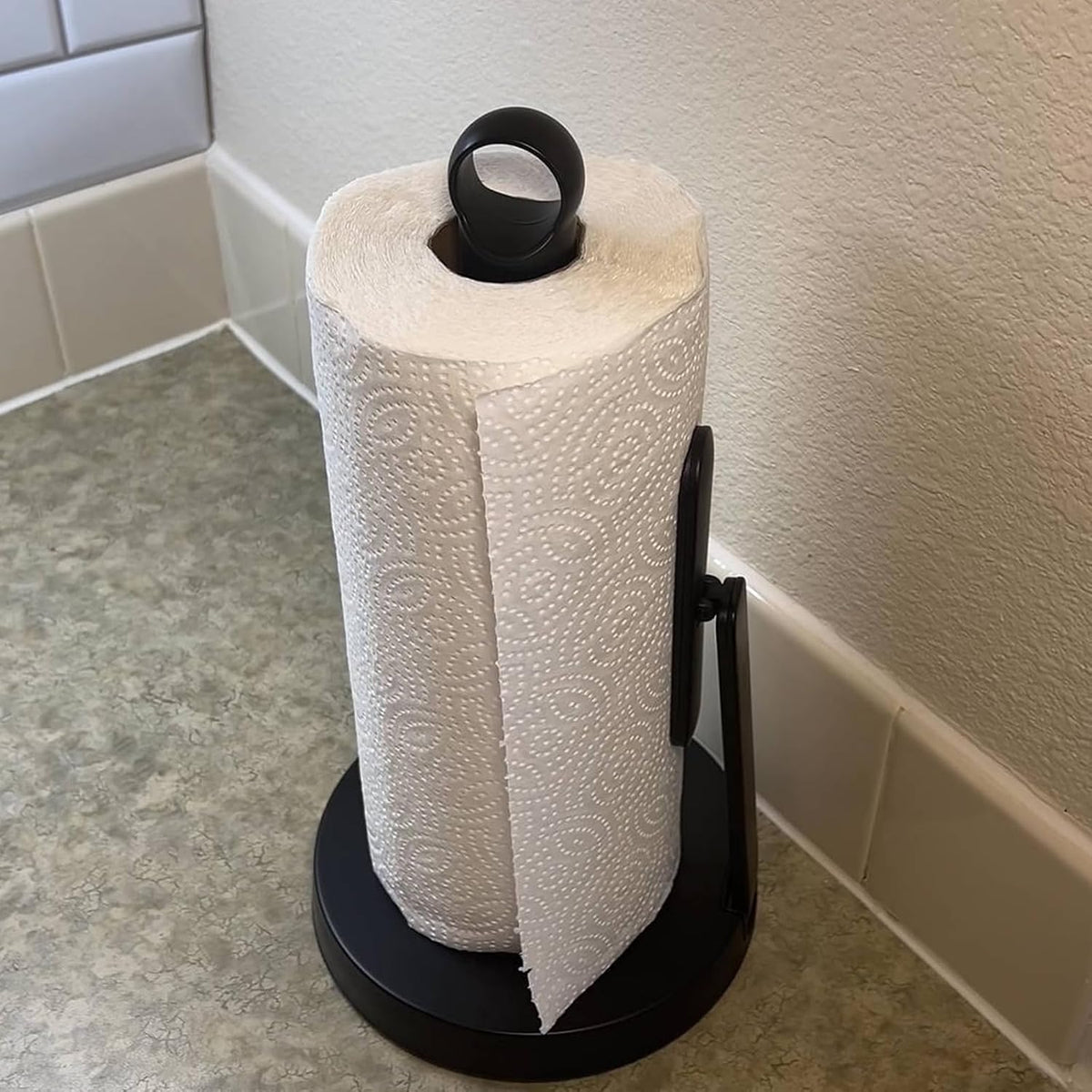 Heavy-Duty Paper Towel Holder with Tension Arm, Countertop(1, Black) – alternate view
