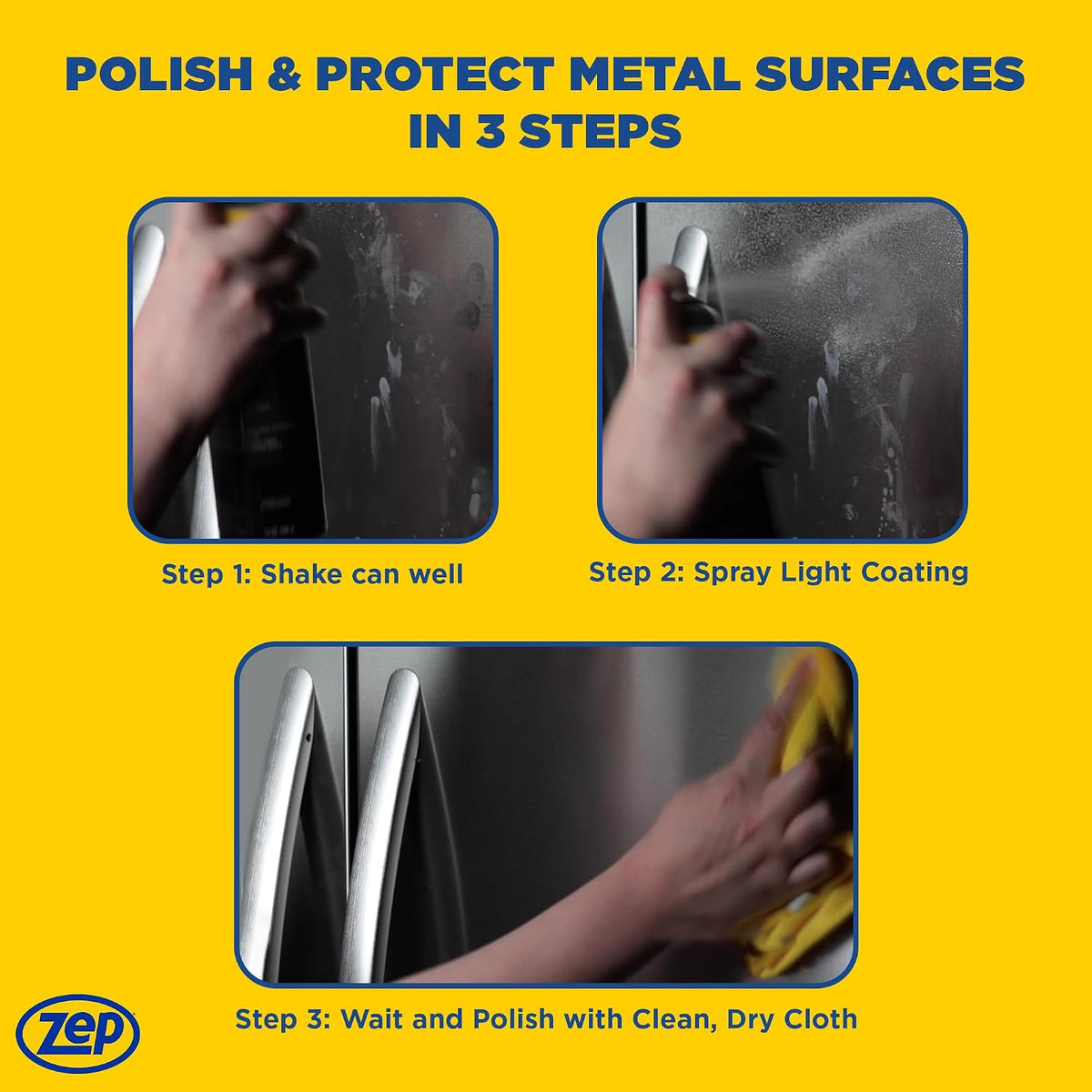 Stainless Steel Cleaner and Polish - 14 oz (Case of 12) ZUSSTL14 - Protects – size reference