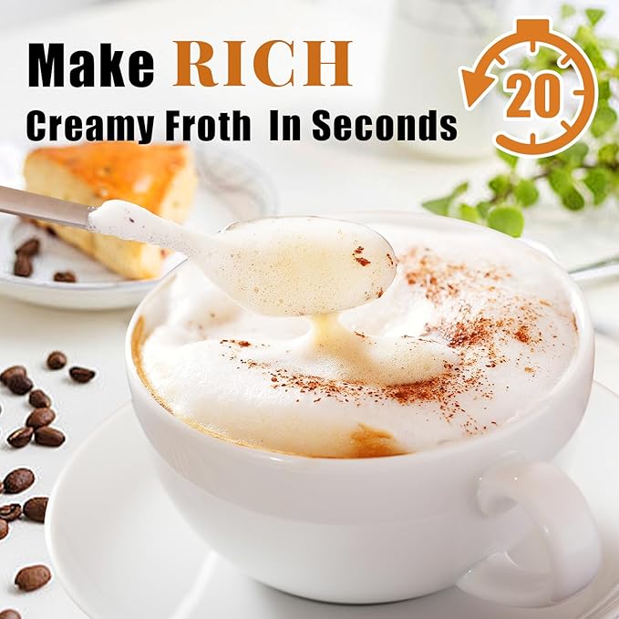 Nahida Rechargeable Milk Frother Wand for Coffee Include Stand - Red