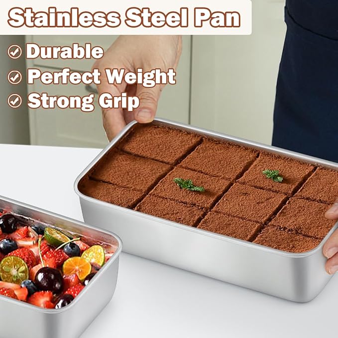 LIANYU Bread Loaf Pans Set of 24, 9x5 Inch Stainless Steel Bread Baking Pans Loaf Tins for Sourdough, Sandwich, Meatloaf, Easy Release & Dishwasher Safe