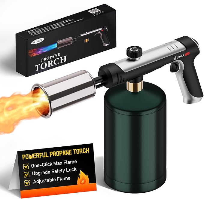 Siasky Propane Torch with One-Click Max Fire, Flame Thrower Gun Charcoal by Siasky