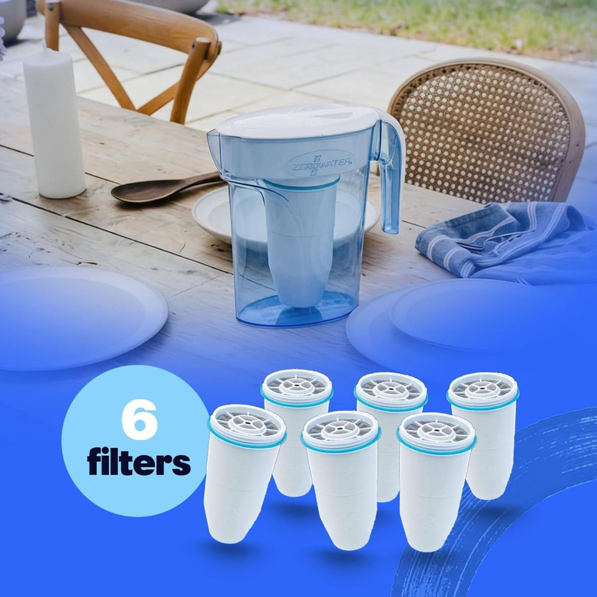 ZeroWater Official Replacement Water Filter Removes PFOA/PFOS 6-Pack​ – close-up