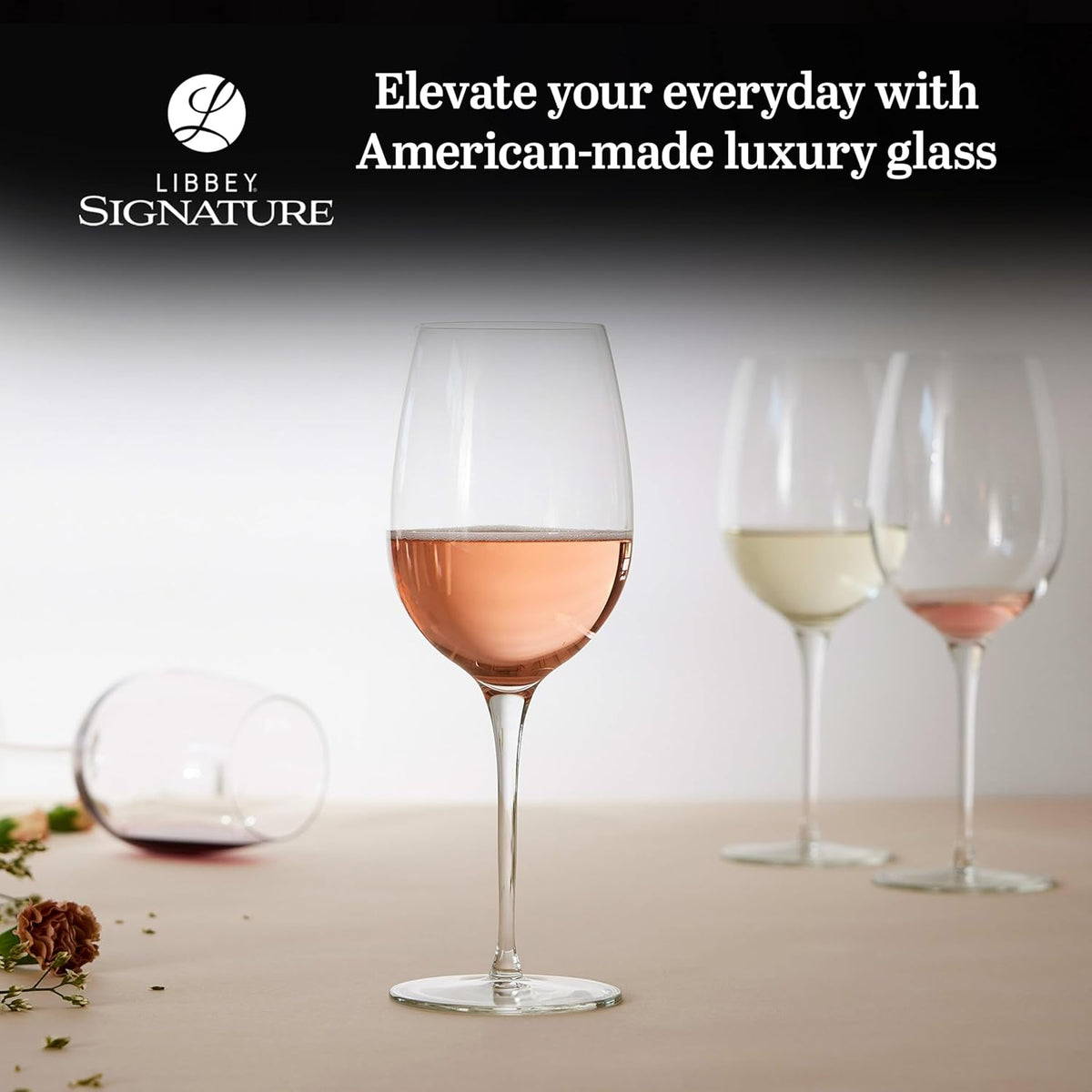 Signature Kentfield Estate All Purpose Wine Glasses Set of 4, Long Stem Wine – detail
