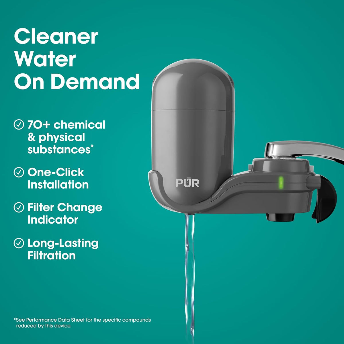 Plus Vertical Faucet Mount Water Filtration System, Lead-Reducing Filter – close-up