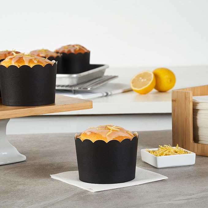 Baking Cups, Black Paper Cupcake Liners, 10 Ounce, 200 Count