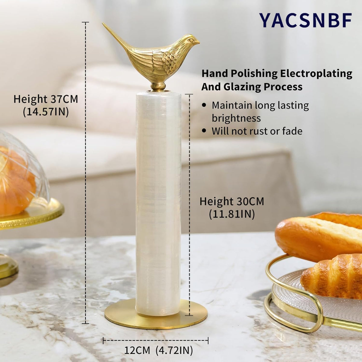 Luxurious Gold Paper Towel Holder Countertop, Brass Paper Towel Holder – alternate view