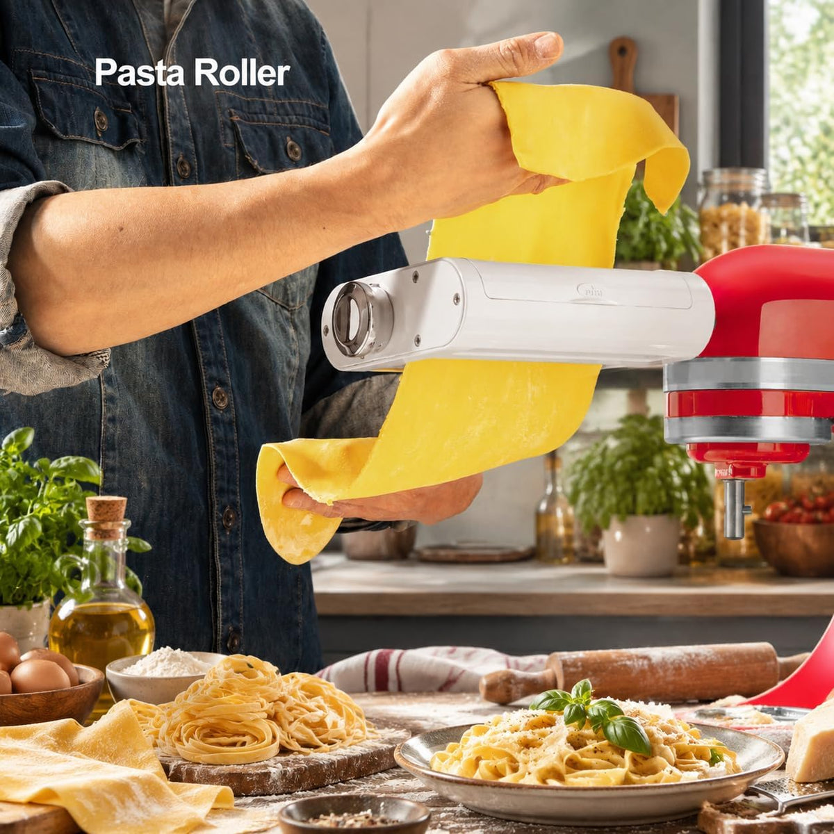 3-1 Pasta Roller & Cutter Attachment Set for KitchenAid Stand Mixers – alternate view
