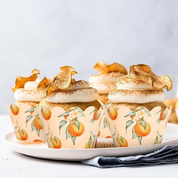 Baking Cups 36 Count Orange Watercolor Paper Cupcake Wrappers