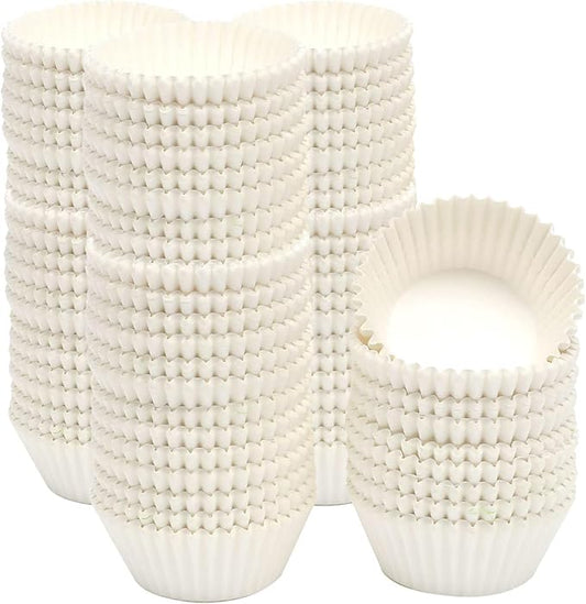qiqee 1000pcs White Cupcake Liners Muffin Linner No Smell, Food Grade Baking Cups（Standard Size）