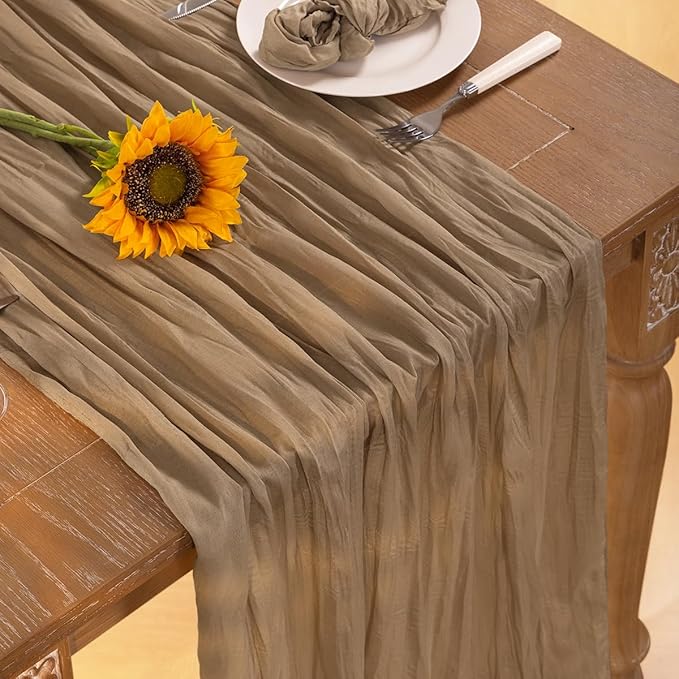 Table Runners, 12 Pack Nude Cheesecloth Gauze 35 x 120 Inch
