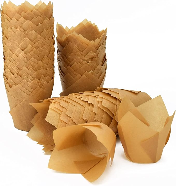 Baking Cups, 200 Count Brown Tulip Greaseproof Paper Liners