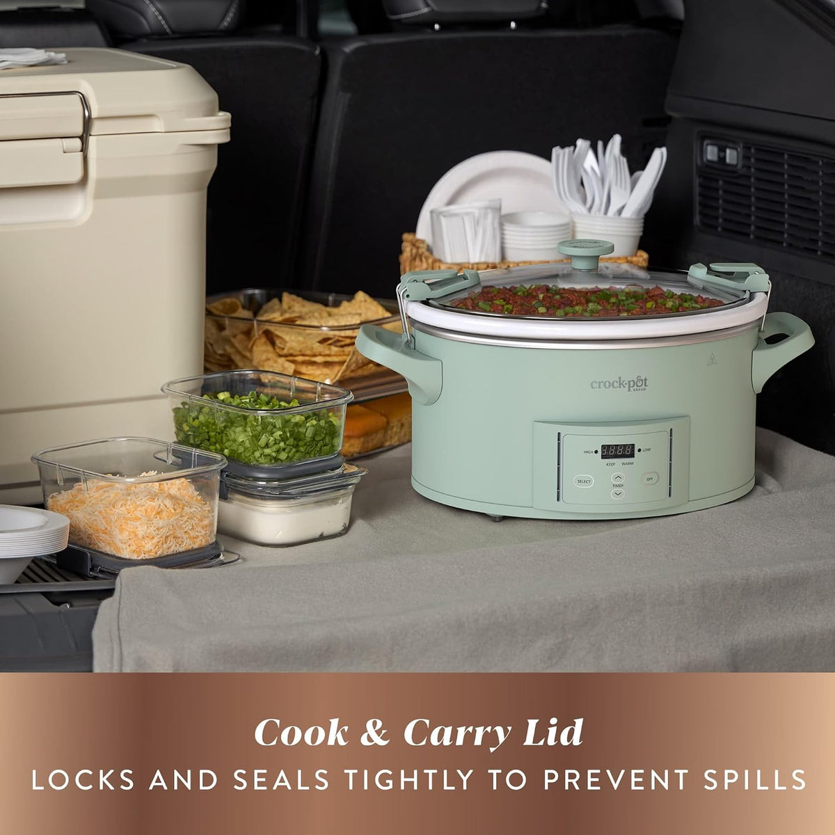 Design Series 7-Quart Programmable Slow Cooker, Desert Sage Green – features