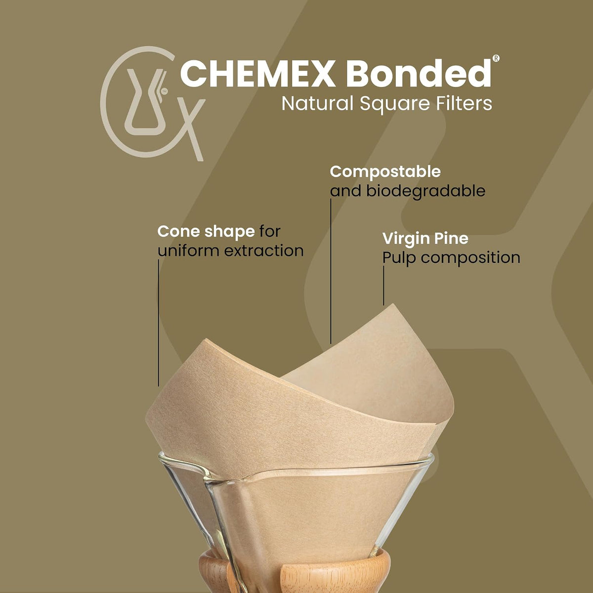 Bonded Filter - Natural Square - 100 Count (Pack of 2) - Exclusive Packaging – detail