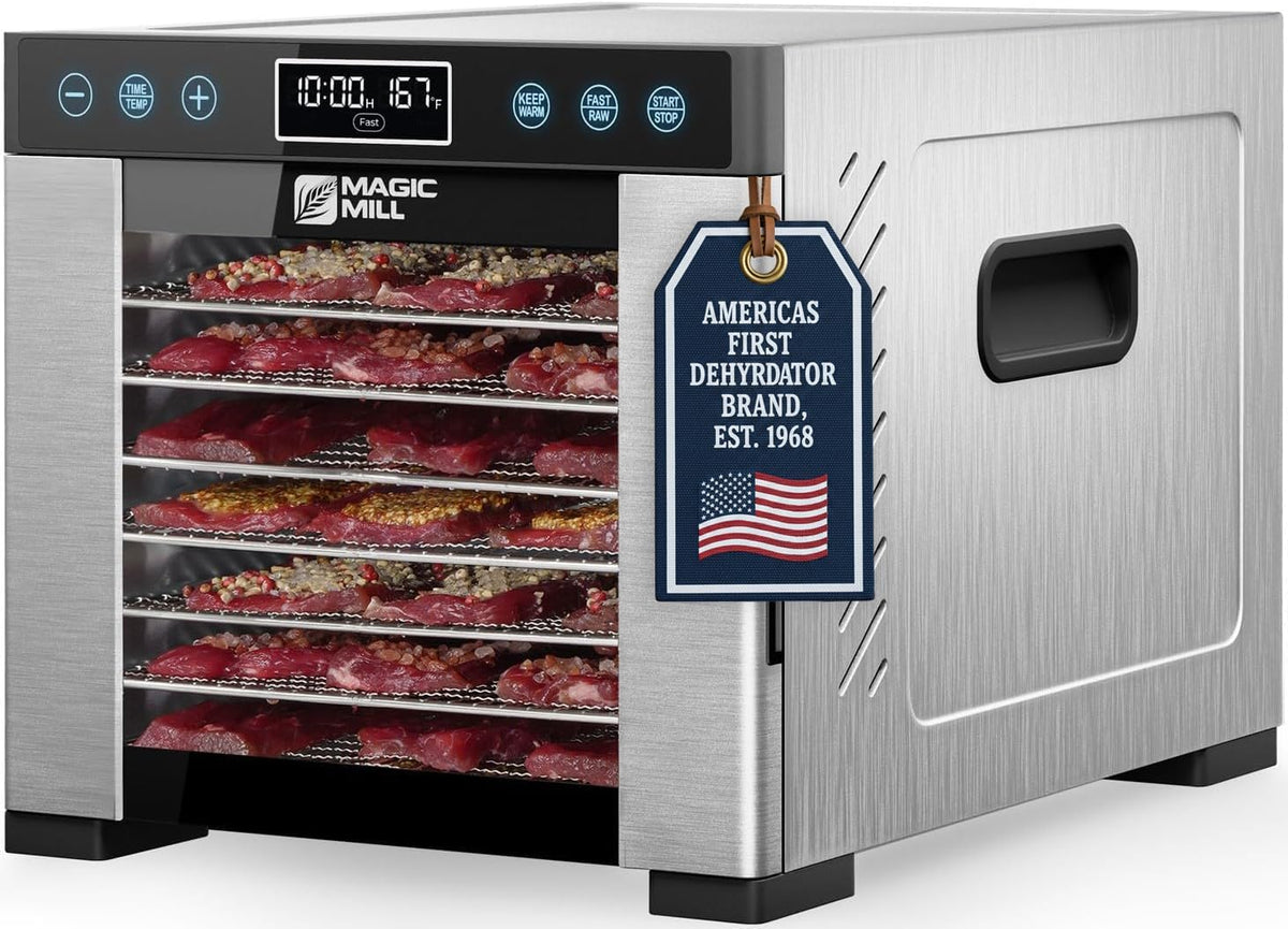 Pro Food Dehydrator Machine | Powerful 600W Rear Fan Even-Drying System | 7