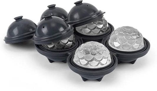 W&P Design Petal Ice Tray, Perfect Etched Spheres, Slow Melting for Whiskey and Cocktails, Food Grade Premium Silicone, Dishwasher Safe, BPA Free
