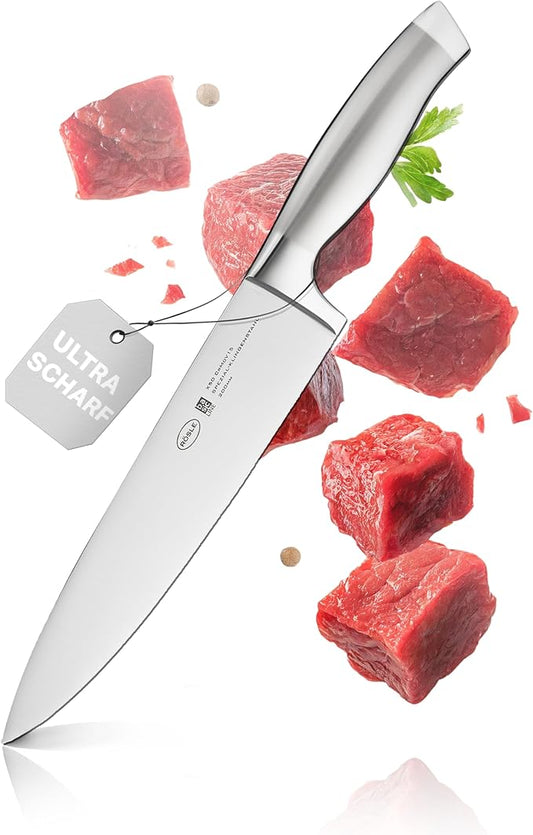 Rösle Basics Line Stainless Steel Chef's Knife, 8-inch Blade,Silver