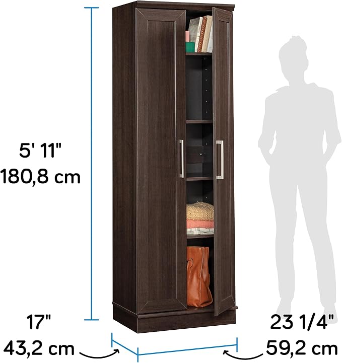 Pantry Storage Cabinet in Dakota Oak with 4 Adjustable Shelves