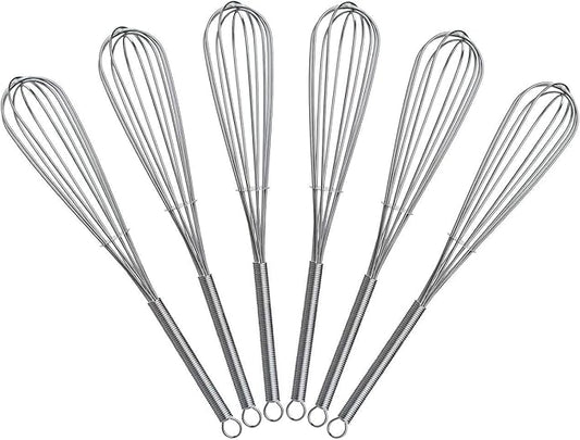 8 inch Mini Wire Whisk 6 Pack - Stainless Steel
