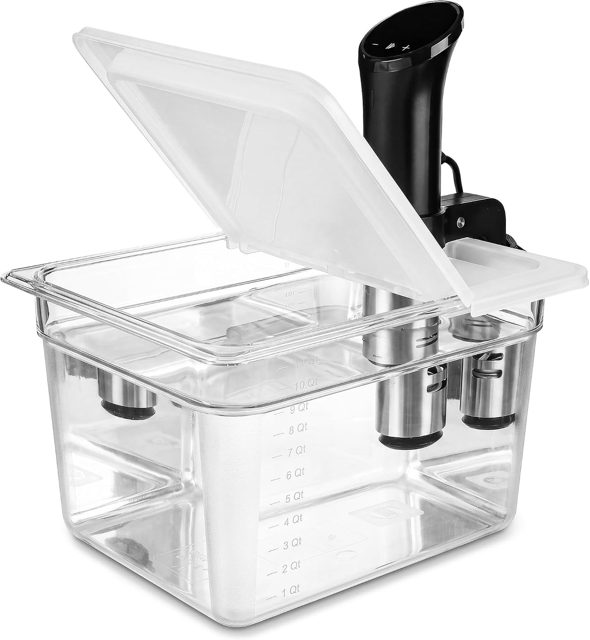 Sous Vide Container with Lid, 12 Qt, Flip-Open Access