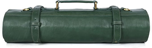 Leather Knife Roll Storage Bag, Elastic and Expandable 10 Pockets, Adjustable/Detachable Shoulder Strap, Travel-Friendly Chef Knife Case (Copper, Leather)
