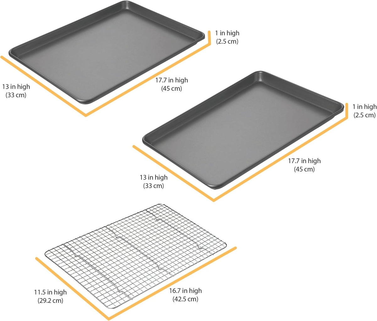 Jelly Roll Pan Set with Cooling Rack – close-up