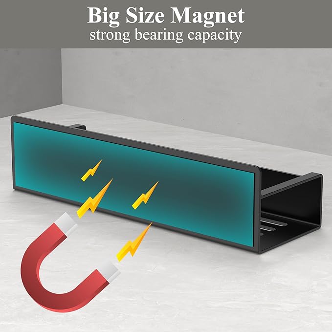 Spice Racks 4-Pack Black Magnetic Fridge Organizer, Rust Resistant