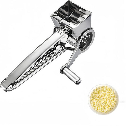 Manual Rotary Cheese Grater Stainless Steel Parmesan Grater, Hand Crank Cheese Graters, Cheese Shredder Slicer Handheld for Hard Cheese Chocolate Nuts Kitchen Parmesan
