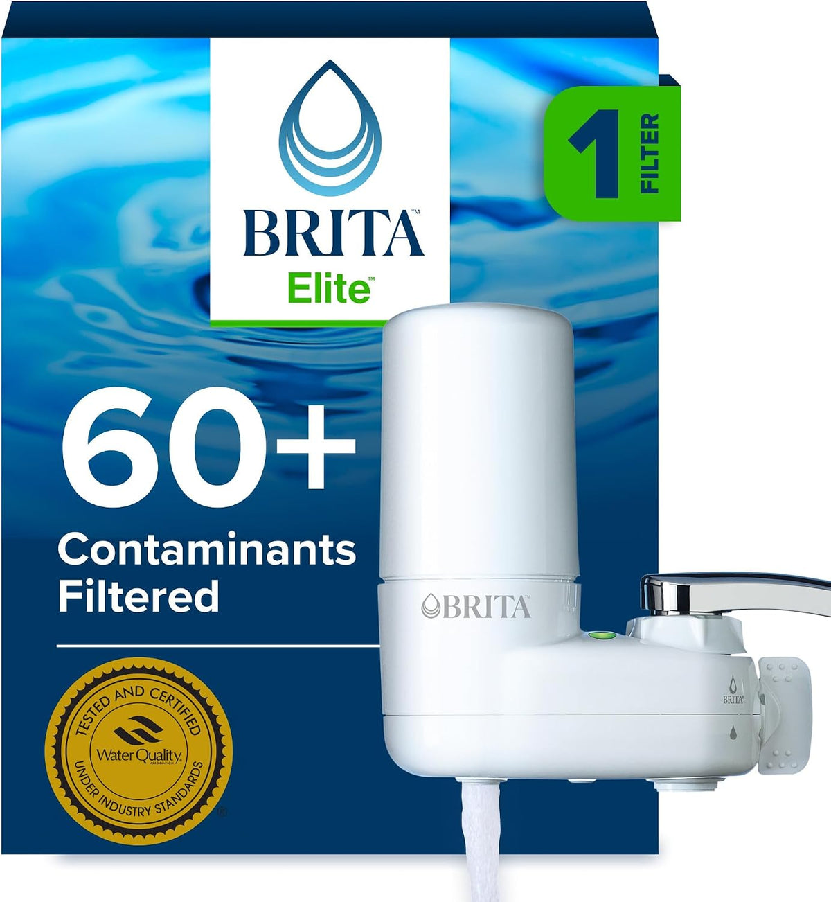 Elite Advanced White Faucet Water Filter System, 1 Filter