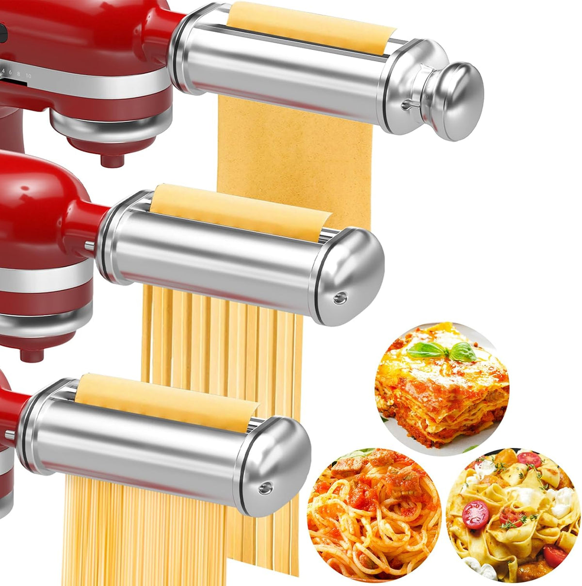 Pasta Maker Attachment for All Kitchenaid Stand Mixers, 3 PCS Kitchen Aid Pasta