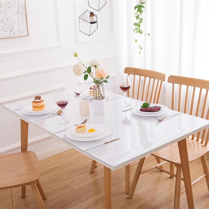 40 x 72 Inch Clear Table Cover Protector, Clear Table Protector for Dining Room Table, 1.5mm Plastic Table Cover, Waterproof Table Pad for Kitchen, Office