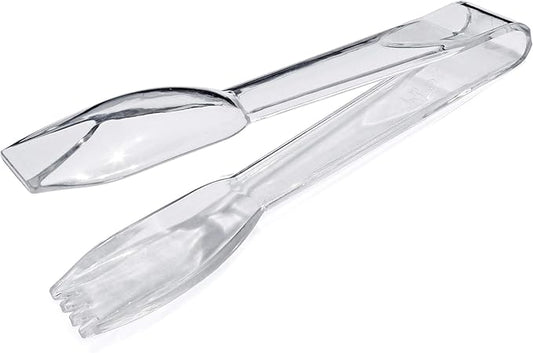 New Star Foodservice 35582 High Heat Plastic, Straight Edge Utility Tong, 6", Clear, Set of 12