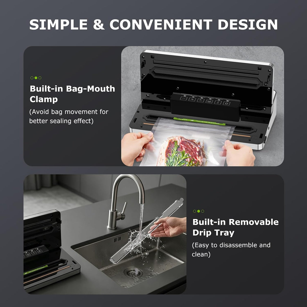 Vacuum Sealer Machine,80 kPa Powerful Suction,Silver – features