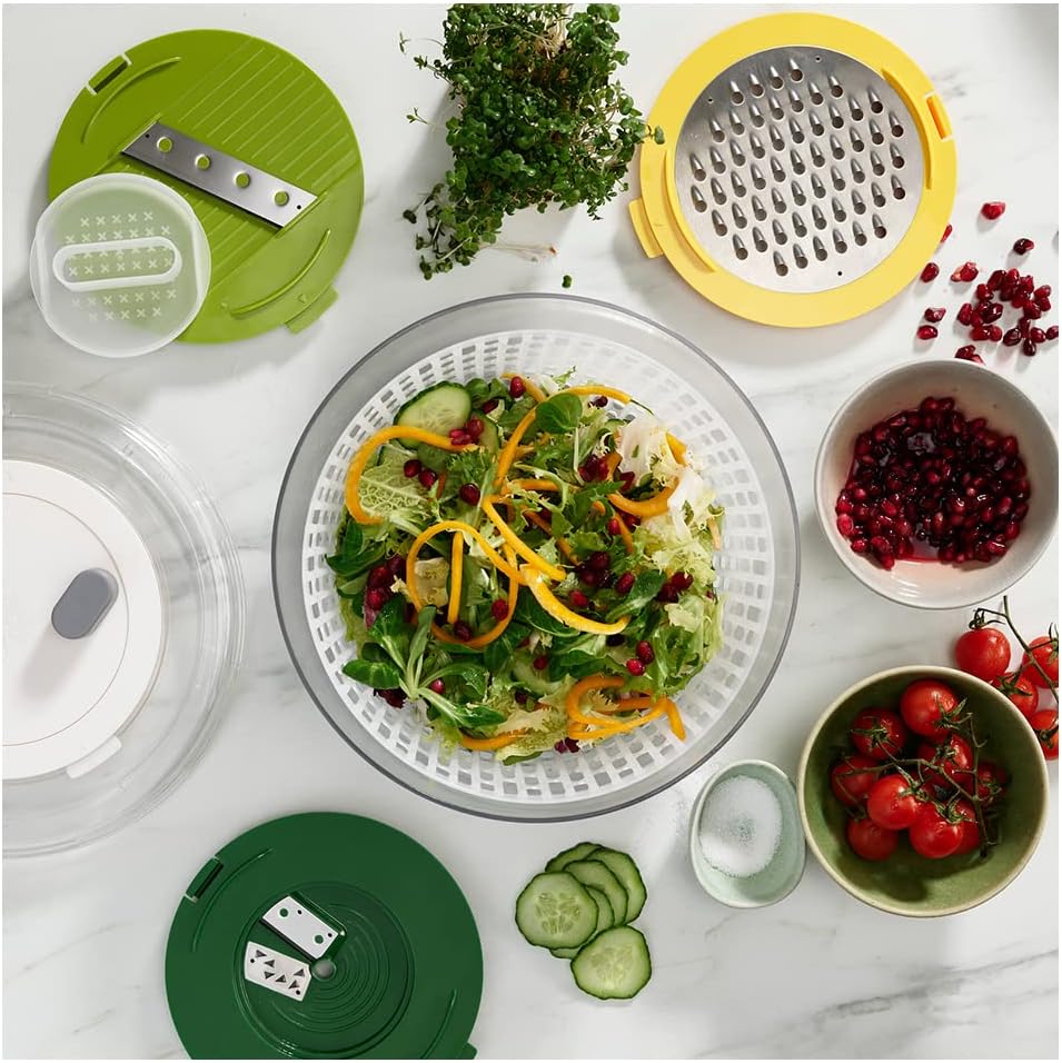 Multi-Prep 4-Piece Salad Making Set, Salad Spinner, Spiral Cutter, Slicer – detail
